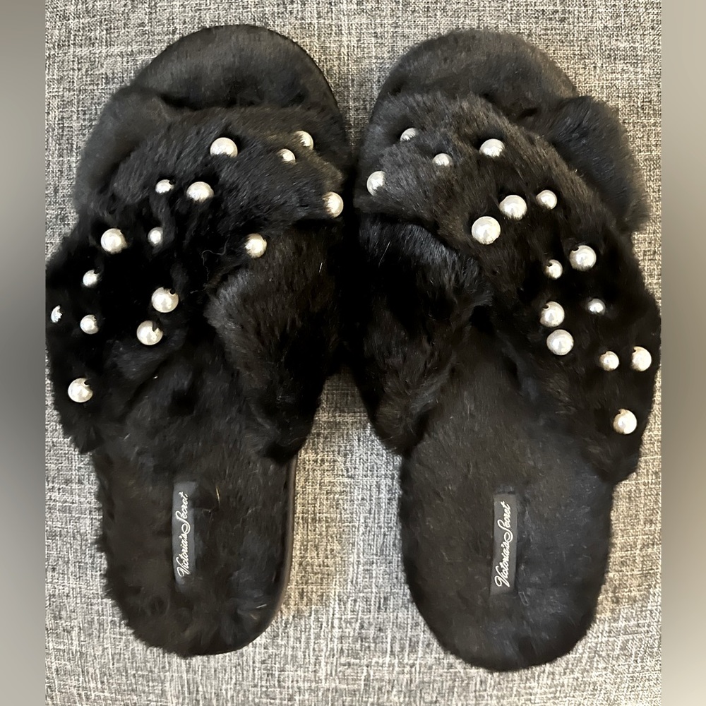 Victorias Secret Faux Fur Slide Slippers
